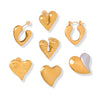 Wholesale Jewelry 316L Stainless Steel Gold Plated Irregular Heart Shaped Earrings