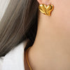 Wholesale Jewelry 316L Stainless Steel Gold Plated Irregular Heart Shaped Earrings