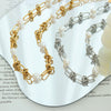 Wholesale Jewelry 316L Stainless Steel Gold Plated Retro Elegant Freshwater Pearl Kink Chain Necklace And Bracelet Set