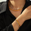Wholesale Jewelry 316L Stainless Steel Goldplated Chain Pattern Niche Design