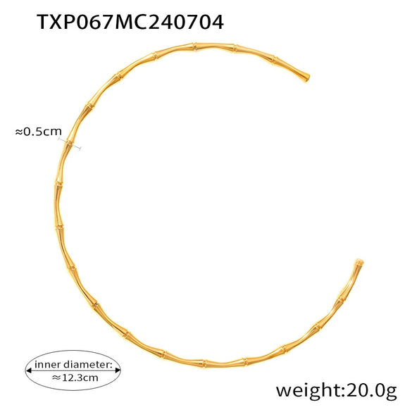Wholesale Jewelry 316L Stainless Steel Goldplated Chain Pattern Niche Design