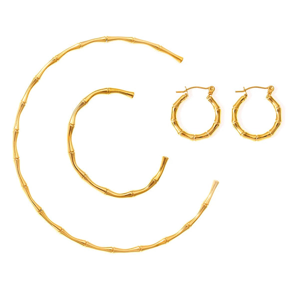 Wholesale Jewelry 316L Stainless Steel Goldplated Chain Pattern Niche Design