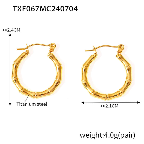 Wholesale Jewelry 316L Stainless Steel Goldplated Chain Pattern Niche Design