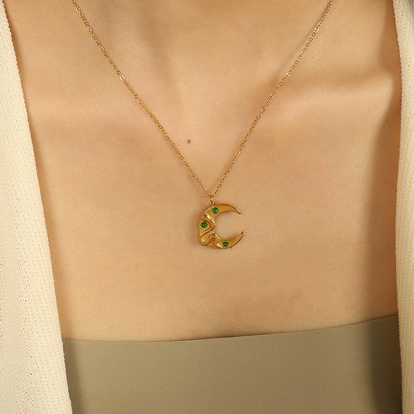 Wholesale Jewelry 316L Stainless Steel Goldplated Clavicle Necklace Simple Design Light Luxury For Women