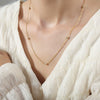 Wholesale Jewelry 316L Stainless Steel Goldplated Geometric Diamondembedded Clavicle Chain For Women Niche Style
