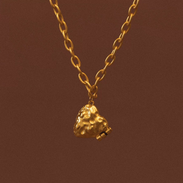 Wholesale Jewelry Titanium Steel Heart Shape Oil Drop Printing Electroplated Pendant Necklace