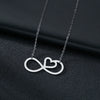 Wholesale Jewelry Titanium Steel Heartshaped Butterfly Knot Necklace For Women With Polishing Plasma Treatment