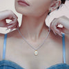 Wholesale Jewelry 316L Stainless Steel Imitation Pearl Chain Necklace With Natural Fritillaria Oval Pendant Geometric Style Electroplating For Women