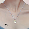 Wholesale Jewelry 316L Stainless Steel Imitation Pearl Chain Necklace With Natural Fritillaria Oval Pendant Geometric Style Electroplating For Women