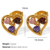 Wholesale Jewelry 316L Stainless Steel Inlaid Zircon Peach Heart Love Water Drops Bell Pattern Electroplated Women's Necklace And Earrings Set