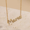 Wholesale Jewelry Titanium Steel Letter Zircon Pendant Necklace Simple Light Luxury Geometric Ochain 14K Real Gold Plated