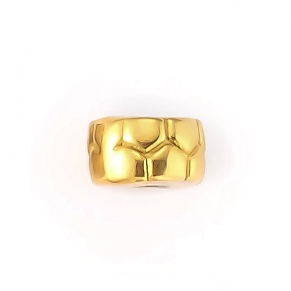 Wholesale Jewelry Titanium Steel Loose Beads Spacer Beads Love Embossed Perforated Fashion Style Drum Beads With Gold Plating