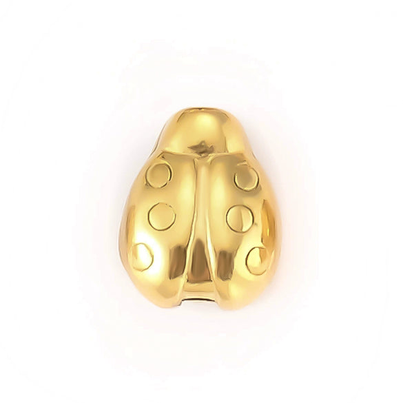 Wholesale Jewelry Titanium Steel Loose Beads Spacer Beads Love Embossed Perforated Fashion Style Drum Beads With Gold Plating
