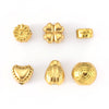 Wholesale Jewelry Titanium Steel Loose Beads Spacer Beads Love Embossed Perforated Fashion Style Drum Beads With Gold Plating