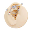 Wholesale Jewelry Titanium Steel Love Double Ear Hole Piercing With Heart Bow Star Shapes Electroplated