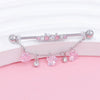 Wholesale Jewelry Titanium Steel Love Double Ear Hole Piercing With Heart Bow Star Shapes Electroplated