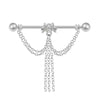 Wholesale Jewelry Titanium Steel Love Double Ear Hole Piercing With Heart Bow Star Shapes Electroplated