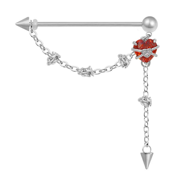 Wholesale Jewelry Titanium Steel Love Double Ear Hole Piercing With Heart Bow Star Shapes Electroplated
