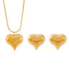 Wholesale Jewelry 316L Stainless Steel Love Drops Drops Bell Pattern Electroplating Pendant Earrings Necklace