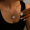 Wholesale Jewelry 316L Stainless Steel Love Drops Drops Bell Pattern Electroplating Pendant Earrings Necklace