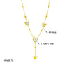 Wholesale Jewelry Titanium Steel Love Heart Butterfly Tassel Pendant Necklace Electroplated For Women