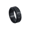 Wholesale Jewelry Titanium Steel Men's Ring Blackplated Frosted Geometric Rotating Decompression