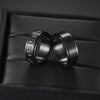 Wholesale Jewelry Titanium Steel Men's Ring Blackplated Frosted Geometric Rotating Decompression