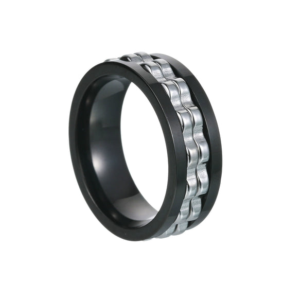 Wholesale Jewelry Titanium Steel Multicolor Geometric Rotation Decompression Unisex Ring Electroplated