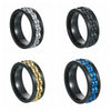 Wholesale Jewelry Titanium Steel Multicolor Geometric Rotation Decompression Unisex Ring Electroplated