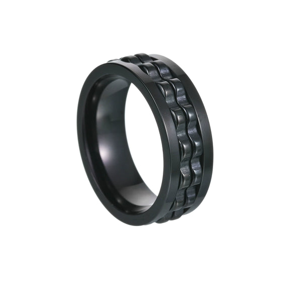 Wholesale Jewelry Titanium Steel Multicolor Geometric Rotation Decompression Unisex Ring Electroplated