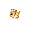 Wholesale Jewelry Titanium Steel Open Ring Inlaid With Natural Stone 18K Gold Plated Electroplated Geometric Women's