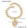 Wholesale Jewelry 316L Stainless Steel Oval Chain Style Retro Light Luxury Cold Niche Design Electroplated Earrings Bracelet Set
