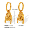 Wholesale Jewelry 316L Stainless Steel Pearl Gesture Fashion Retro Necklace Set