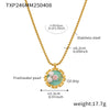 Wholesale Jewelry 316L Stainless Steel Pearl Weight Glaze Plants Flowers Pattern Electroplating Women's Court Style Necklace