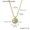 Wholesale Jewelry 316L Stainless Steel Pearl Weight Glaze Plants Flowers Pattern Electroplating Women's Court Style Necklace