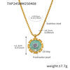 Wholesale Jewelry 316L Stainless Steel Pearl Weight Glaze Plants Flowers Pattern Electroplating Women's Court Style Necklace