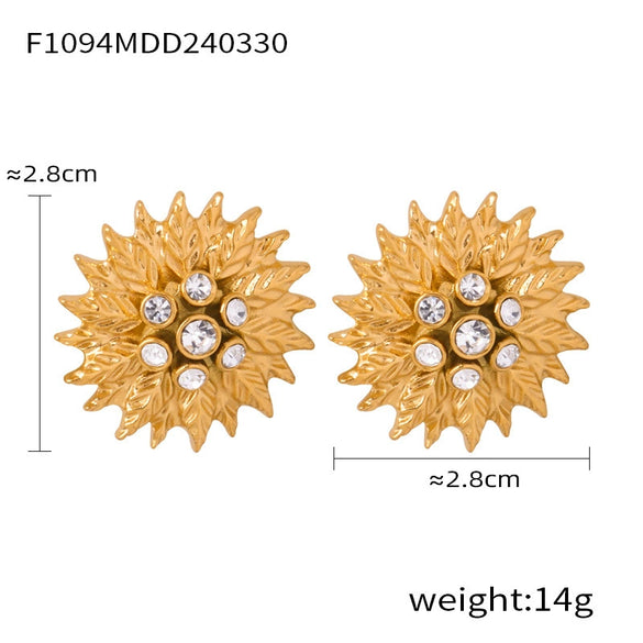 Wholesale Jewelry Titanium Steel Plant Flowers Woven Tassel Electroplating Necklace Bracelet Ring Set
