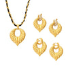 Wholesale Jewelry 316L Stainless Steel Rhinestone Roman Pattern Electroplated Necklace Earrings Suit