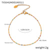 Wholesale Jewelry 316L Stainless Steel Rice Bead Chain Oil Dropping Design Electroplated Unisex