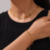 Wholesale Jewelry 316L Stainless Steel Rice Bead Chain Oil Dropping Design Electroplated Unisex