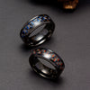 Wholesale Jewelry Titanium Steel Ring Inlaid With Carbon Fiber Unisex With Letters Numbers Text Electroplated