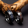 Wholesale Jewelry Titanium Steel Ring Inlaid With Carbon Fiber Unisex With Letters Numbers Text Electroplated