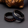 Wholesale Jewelry Titanium Steel Ring Inlaid With Carbon Fiber Unisex With Letters Numbers Text Electroplated