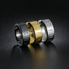 Wholesale Jewelry Titanium Steel Ring With Letters Numbers Text Pattern Vacuum Plating