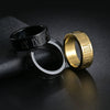 Wholesale Jewelry Titanium Steel Ring With Letters Numbers Text Pattern Vacuum Plating