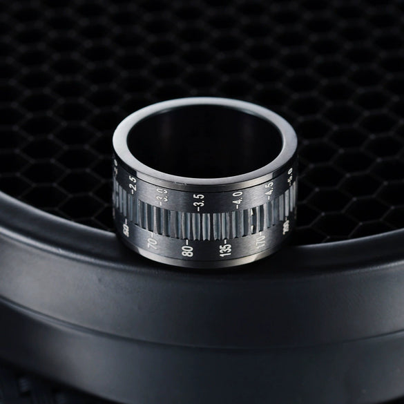 Wholesale Jewelry Titanium Steel Rotatable Camera Lens Ring Geometric Electroplating Unisex
