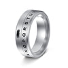 Wholesale Jewelry Titanium Steel Rotatable Letter And Number Rings Plating Oil