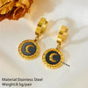 Wholesale Jewelry Titanium Steel Round Shell Moon Snake Bone Style With Stars Sun And Moon Clouds Universe Pattern Electroplated For Women