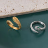 Wholesale Jewelry Titanium Steel Snakeshaped Rhombus Geometric Animals Zodiac Electroplated Ring For Women