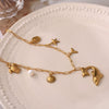 Wholesale Jewelry Titanium Steel Stainless Steel Animal Zodiac Star Shape Fishtail Turtle Pearl Starfish Dolphin Pendant Necklace With Electroplating Sweet Natural Style